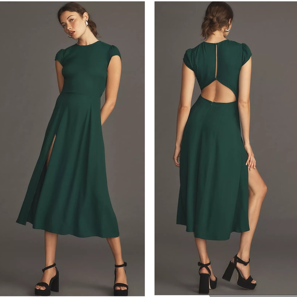 Reformation Green Midi Dress